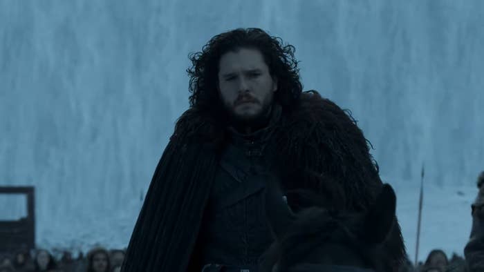 Jon riding a horse North of the Wall in &quot;Game of Thrones&quot;