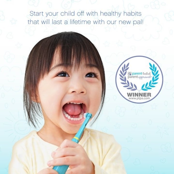 Child using toothbrush