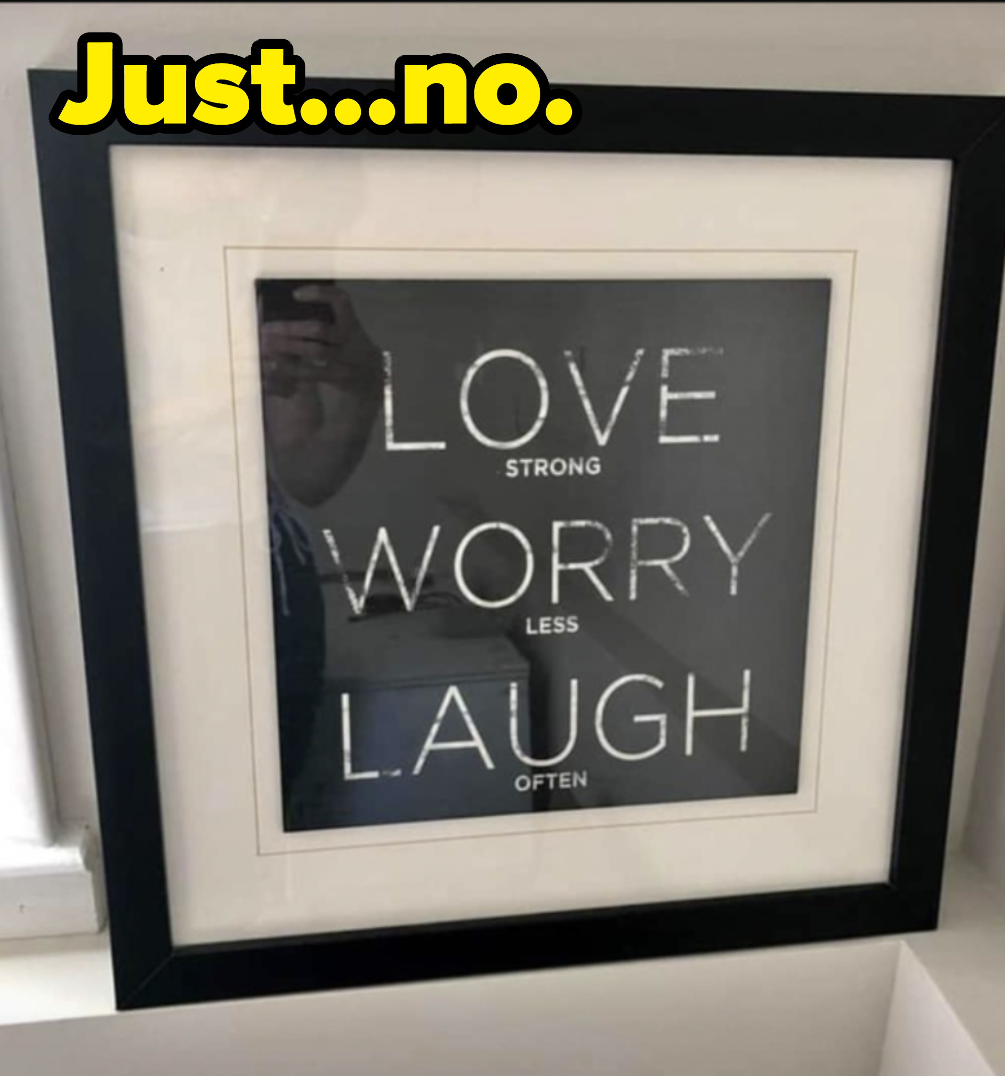 wall art that says, love strong, worry less, laugh often