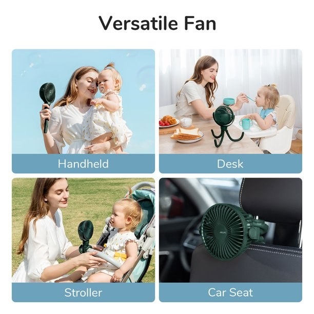 Four photos showing how you can use fan