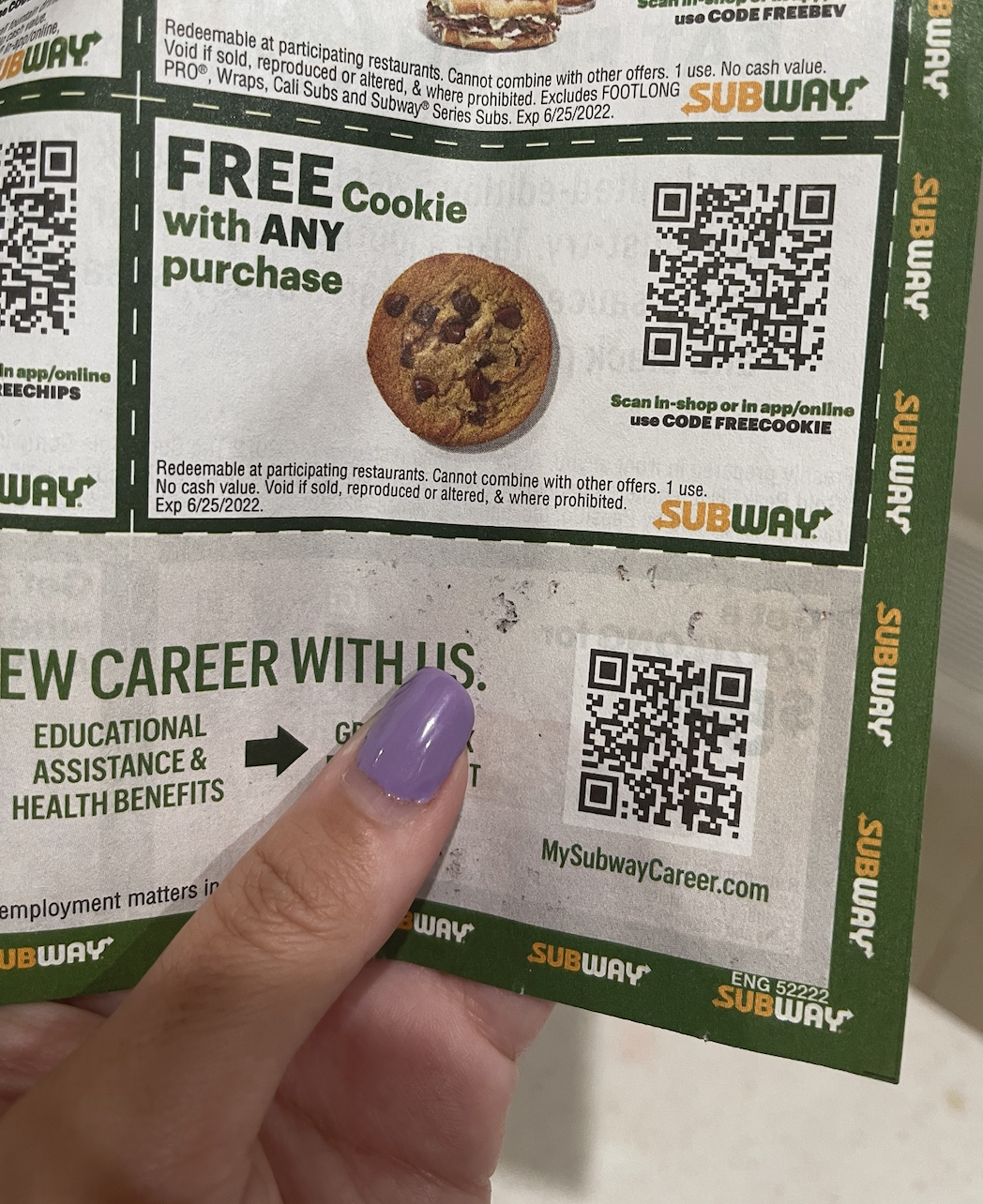 a free cookie coupon