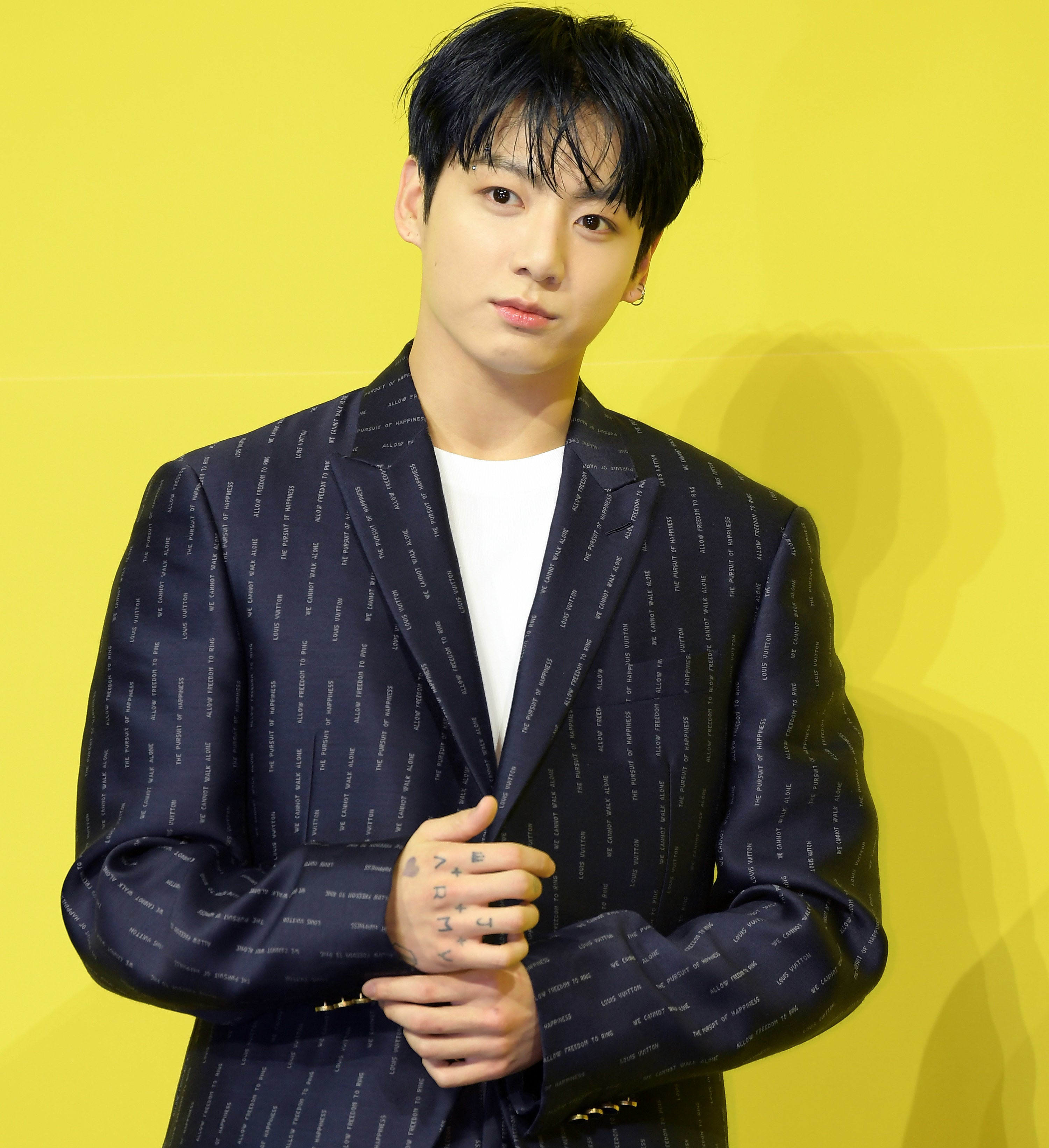 Jungkook of BTS attends a press conference for BTS&#x27;s new digital single &#x27;Butter&#x27; at Olympic Hall on May 21, 2021 in Seoul, South Korea