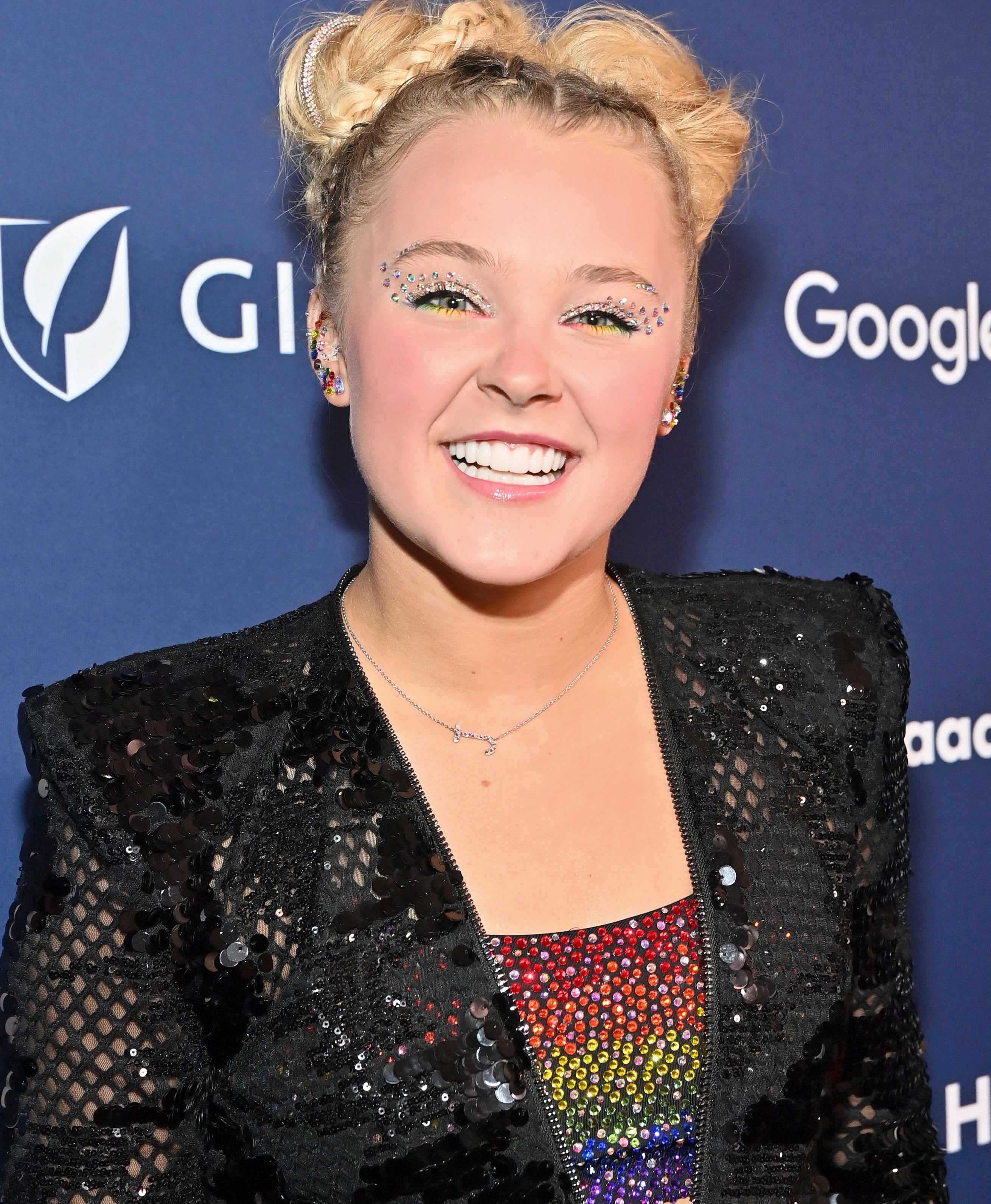 JoJo Siwa attends The 33rd Annual GLAAD Media Awards at The Beverly Hilton on April 02, 2022