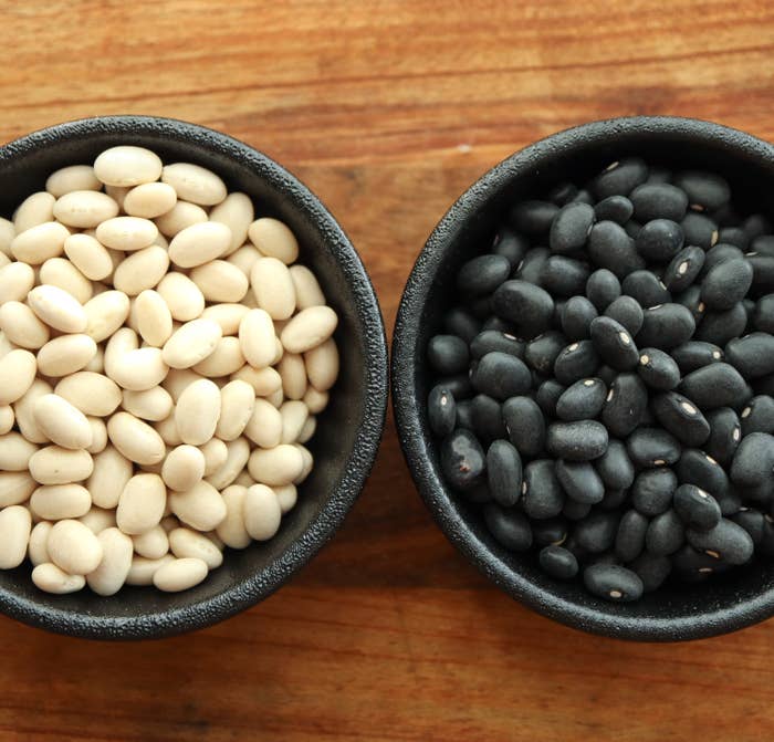 Dried beans in bowls