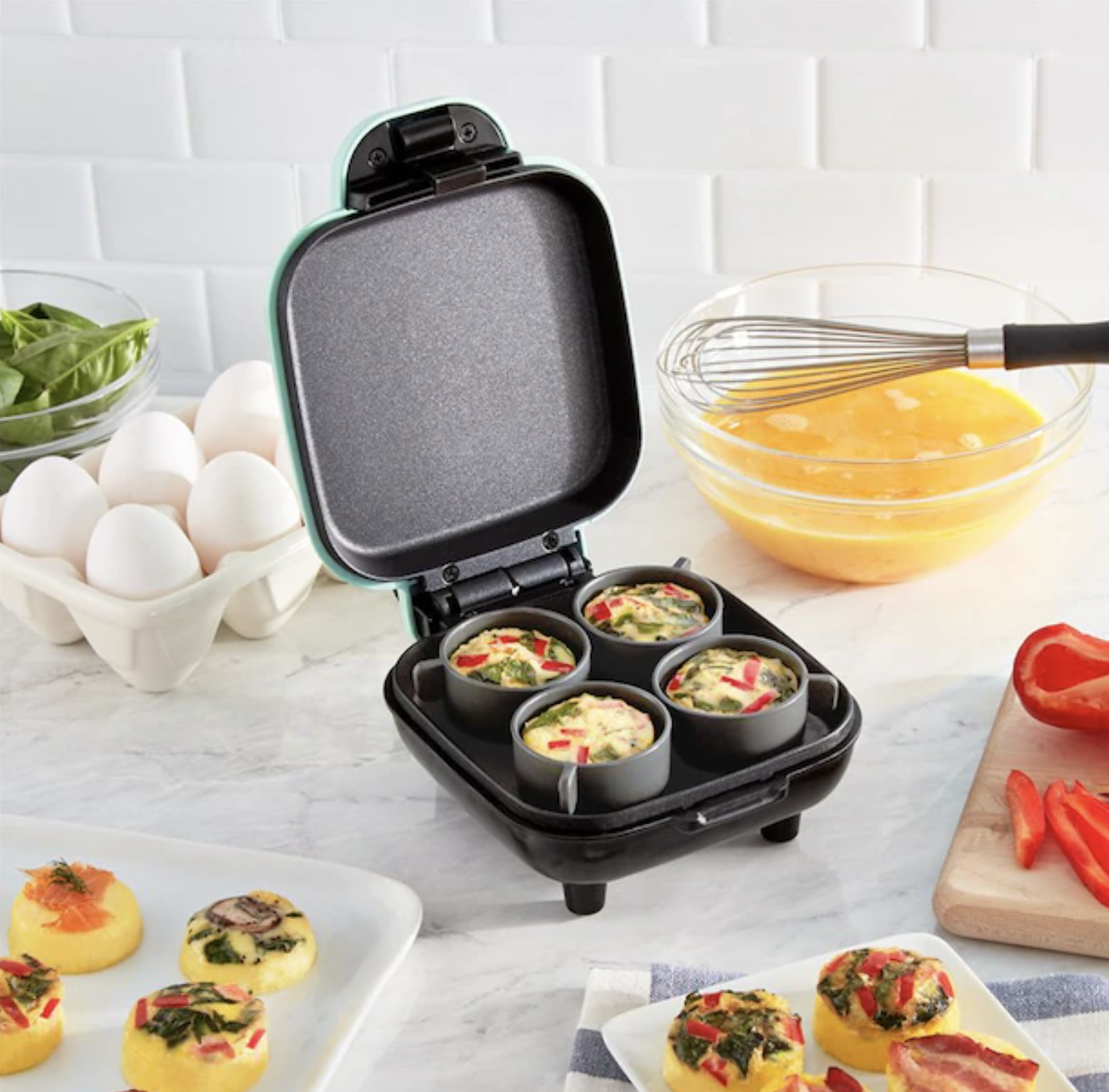 Four egg bites in the machine