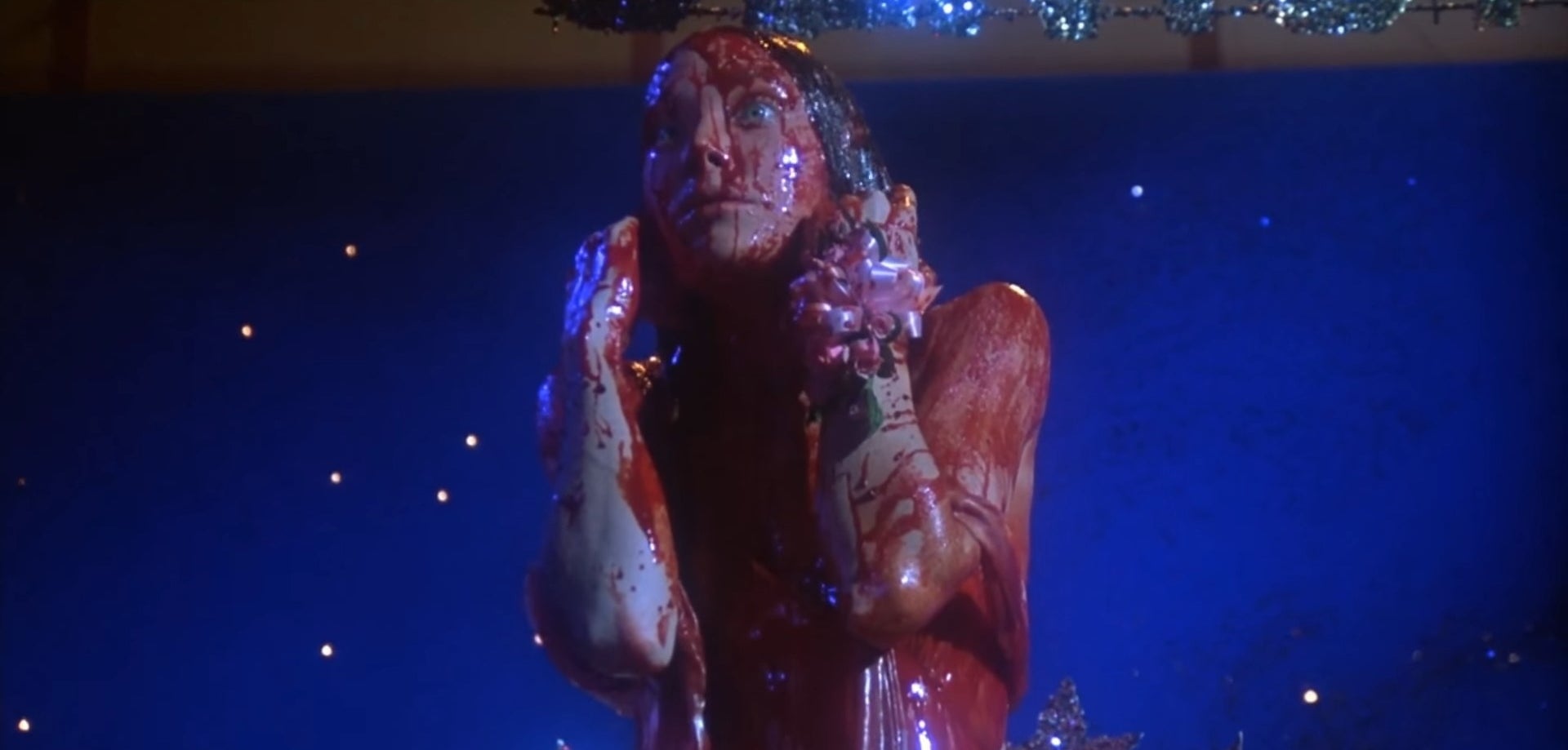 Carrie with pig&#x27;s blood all over her in &quot;Carrie&quot;