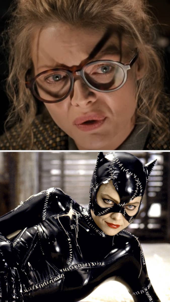 Selina Kyle&#x27;s eyeglasses showing Catwoman mask