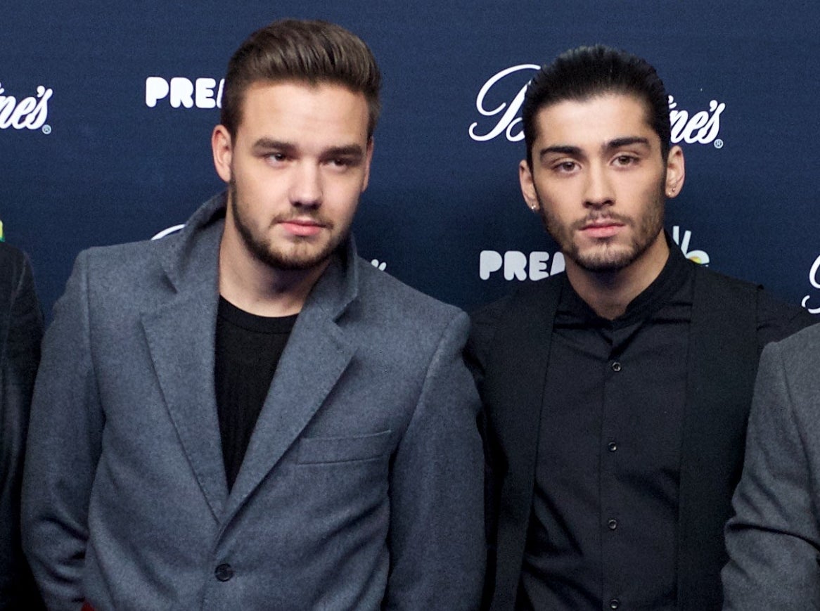 A closeup of Zayn and Liam
