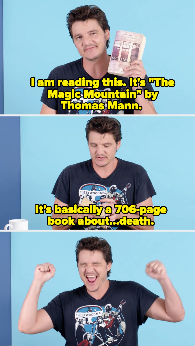 &quot;It&#x27;s basically a 706 page book about...death&quot; as he cheers