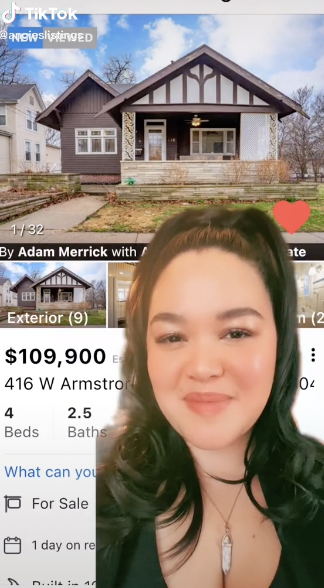 TikTok post of a woman talking about real estate listings in Peoria 