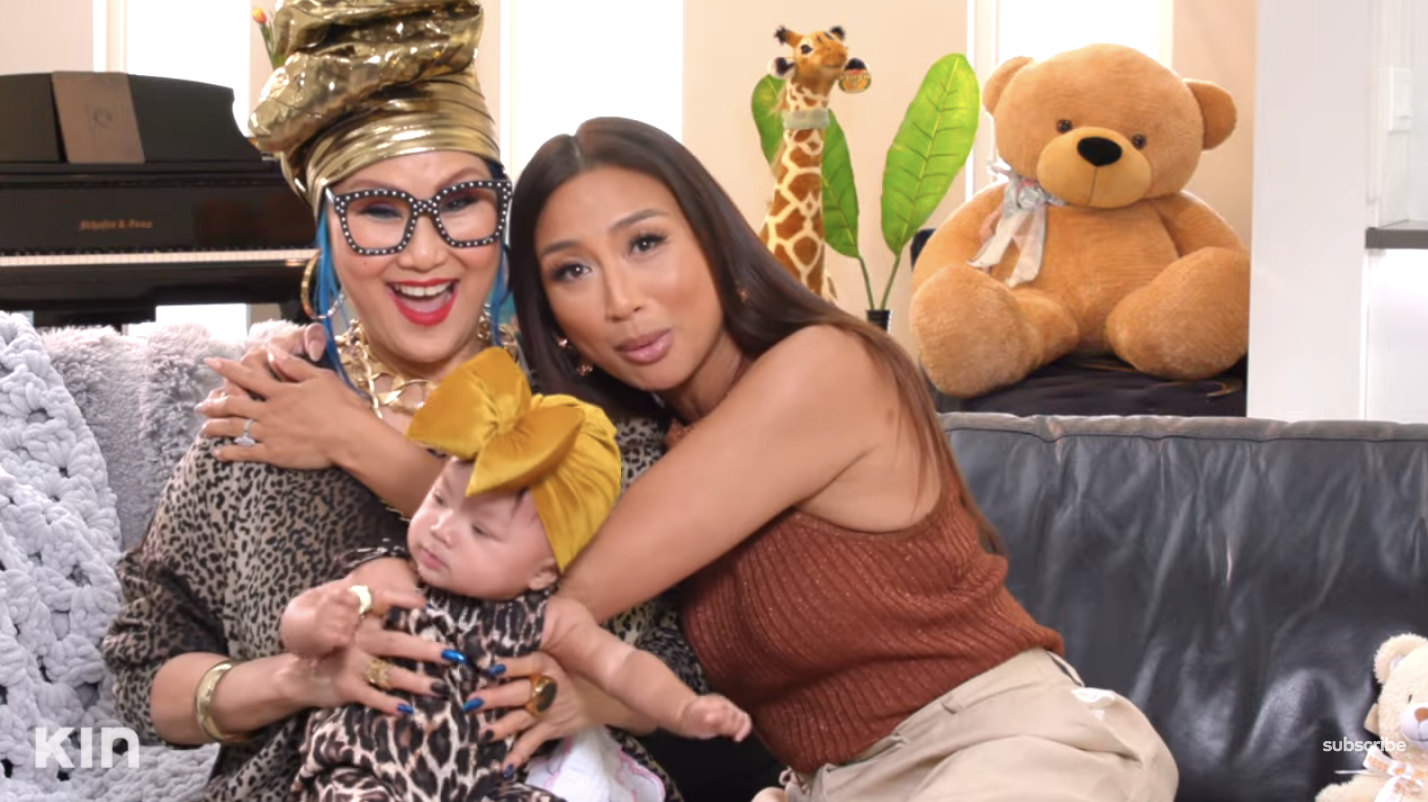 Jeannie Mai with her mom and baby
