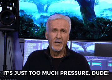 James Cameron in an interview saying &quot;It&#x27;s just too much pressure, dude&quot;