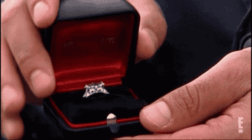 A person proposing with a ring