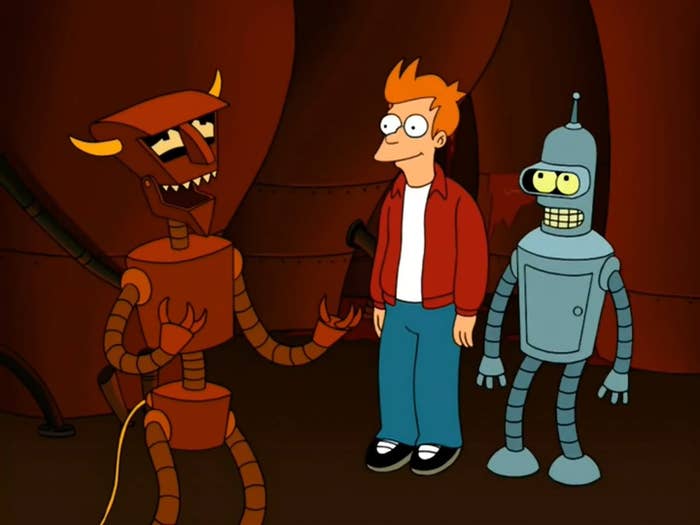 The Robot Devil with Fry and Bender in &quot;Futurama&quot;