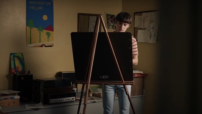Noah Schnapp as Will Byers painting