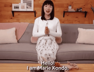 Gif of Marie Kondo saying &quot;Hello I am Marie Kondo&quot;