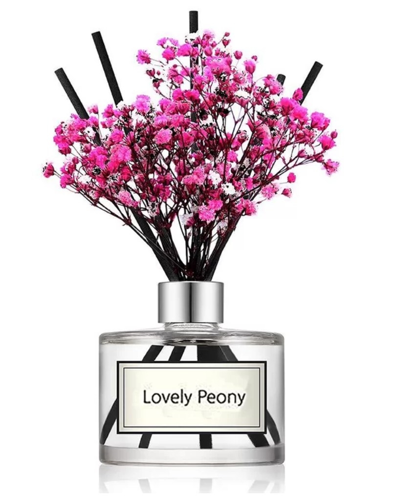 A peony reed diffuser