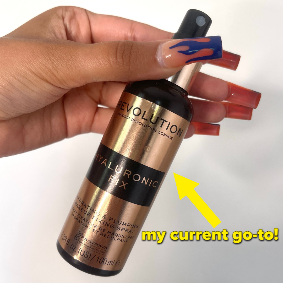 The Makeup Revolution hyaluronic fix spray is my current go-to