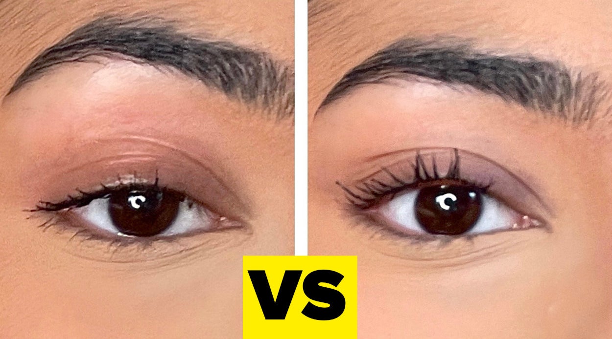 My lashes with and without using this hack