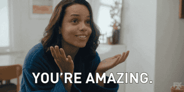 A gif of a person saying &quot;you&#x27;re amazing&quot;