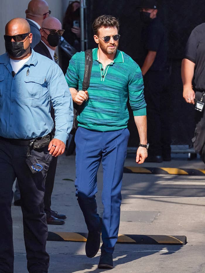 Chris Evans is seen arriving at &#x27;Jimmy Kimmel Live&#x27; Show
