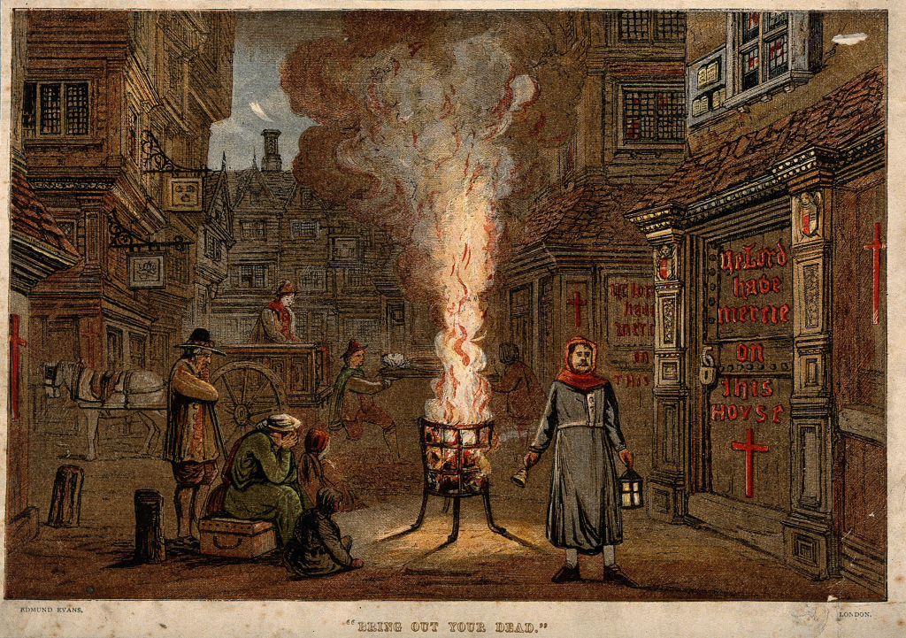 A painting depicting the Great Plague in London