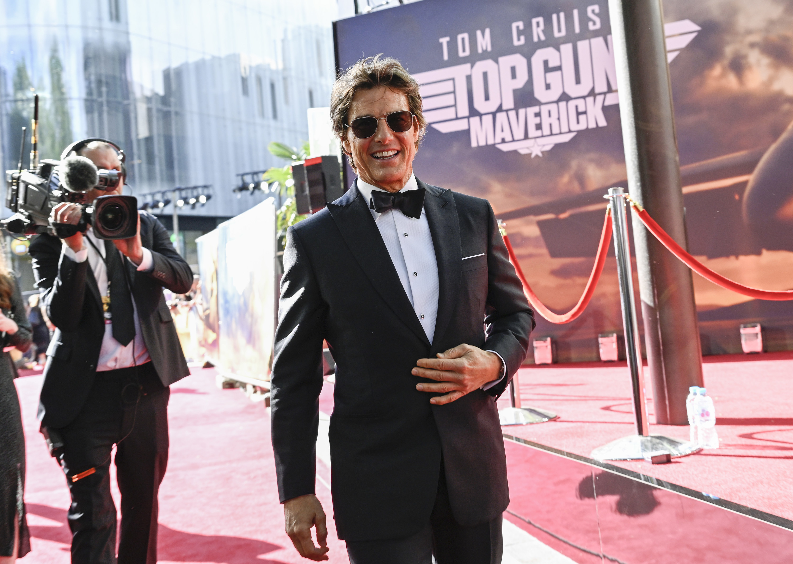 Tom Cruise at a red carpet event for Top Gun: Maverick
