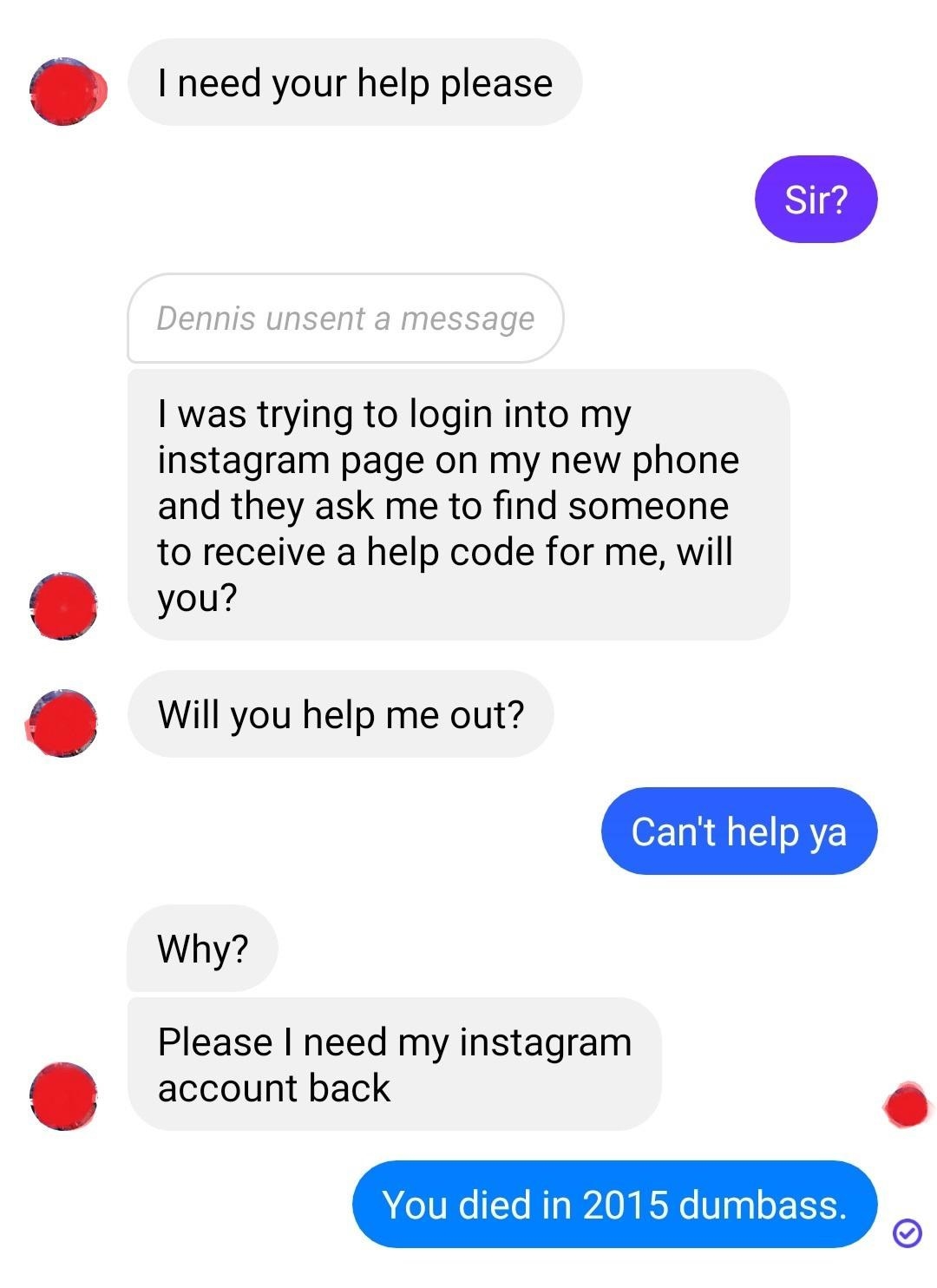 scammer gets called out on using a deceased person&#x27;s facebook to scam