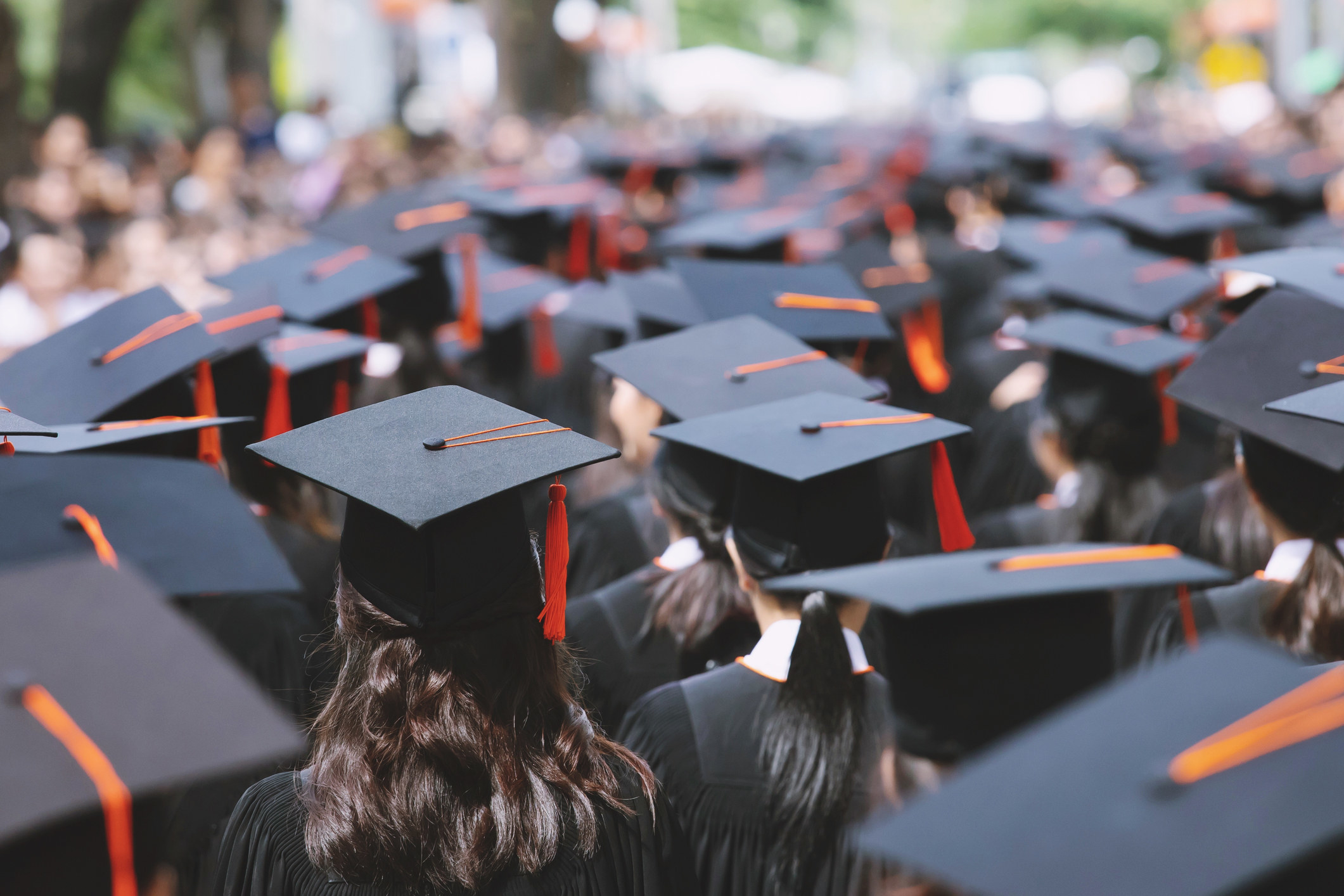 Graduates in caps and gowns