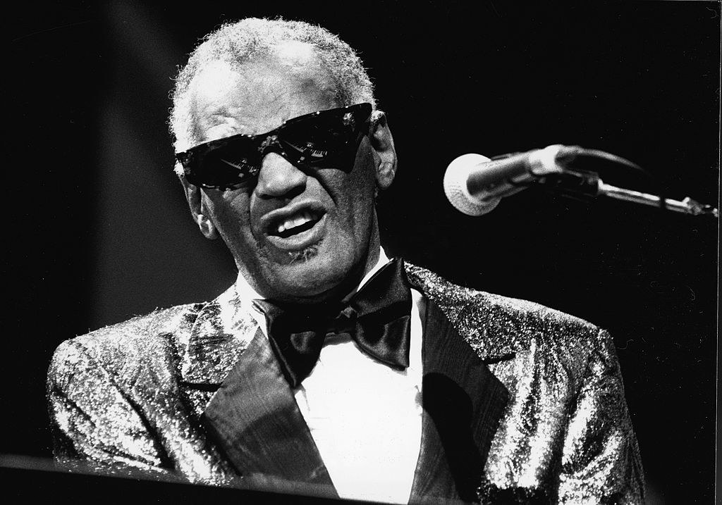 American singer, pianist and songwriter Ray Charles performs in concert, circa 1985
