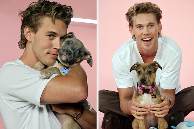 Austin Butler Being Overwhelmed By Puppies While Answering Questions Is, Dare I Say, The Cutest Thing Ever