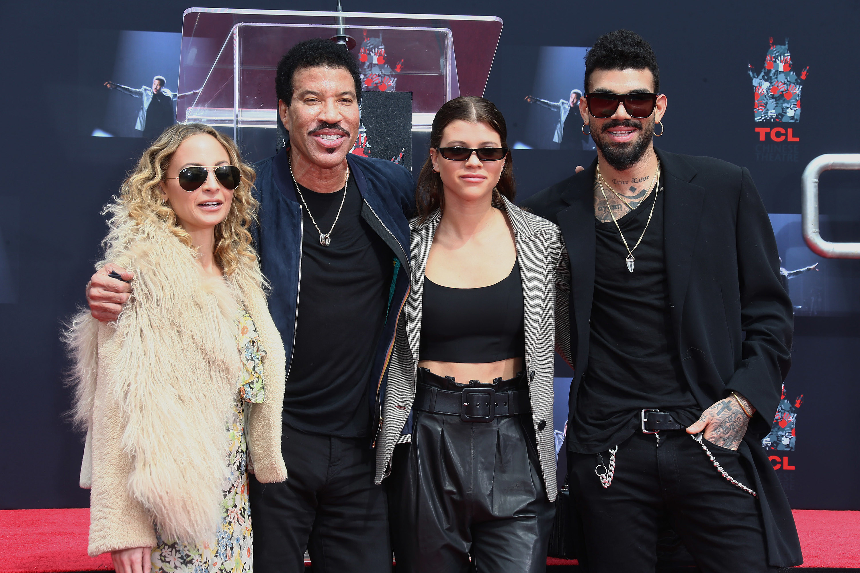 Nicole Richie, Lionel Richie, Sofia Richie and Miles Richie attend the Lionel Richie Hand And Footprint Ceremony