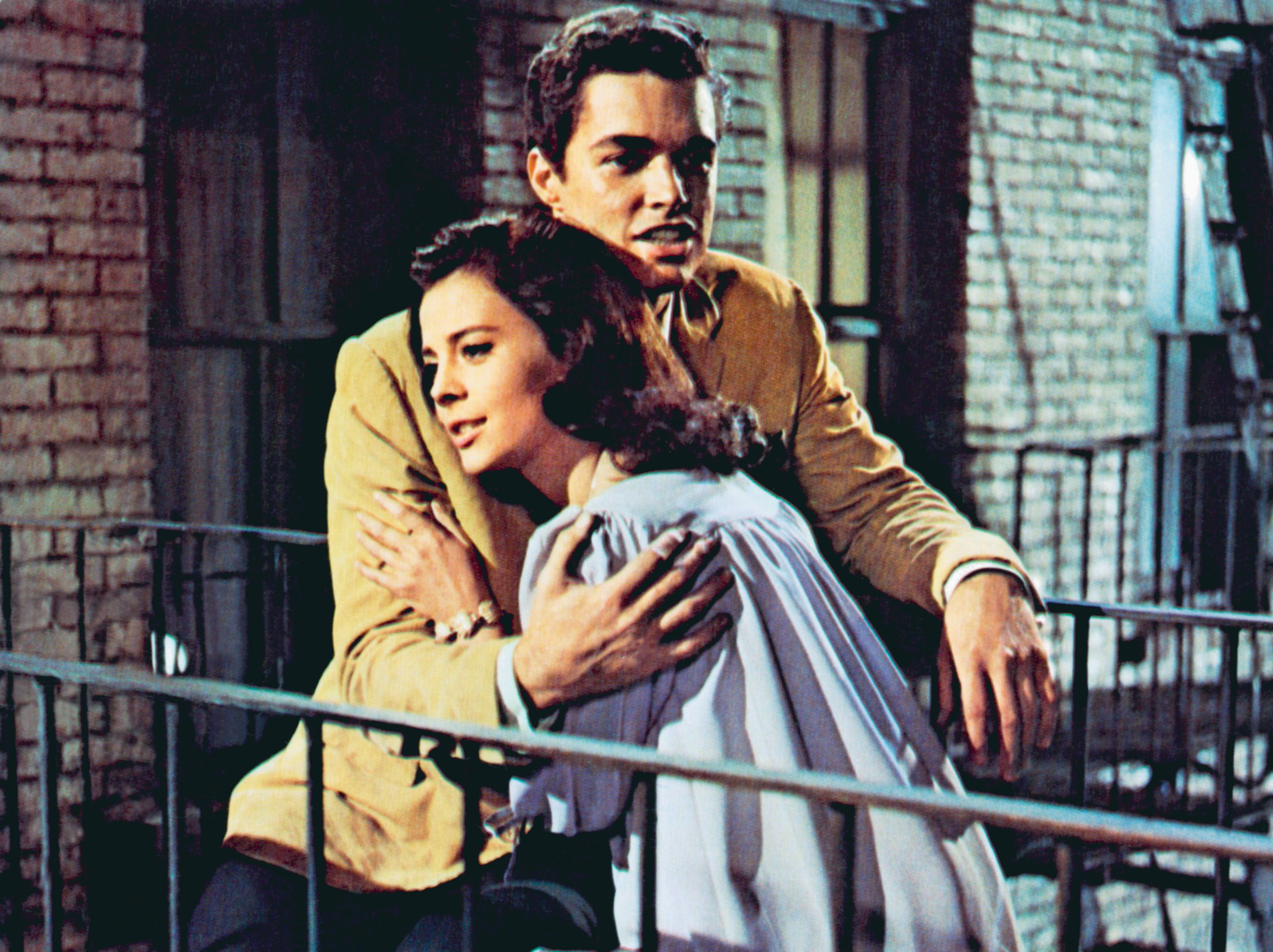 Richard and Natalie in the iconic fire escape scene from West Side Story