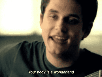 GIF of John Mayer singing your body is a wonderland