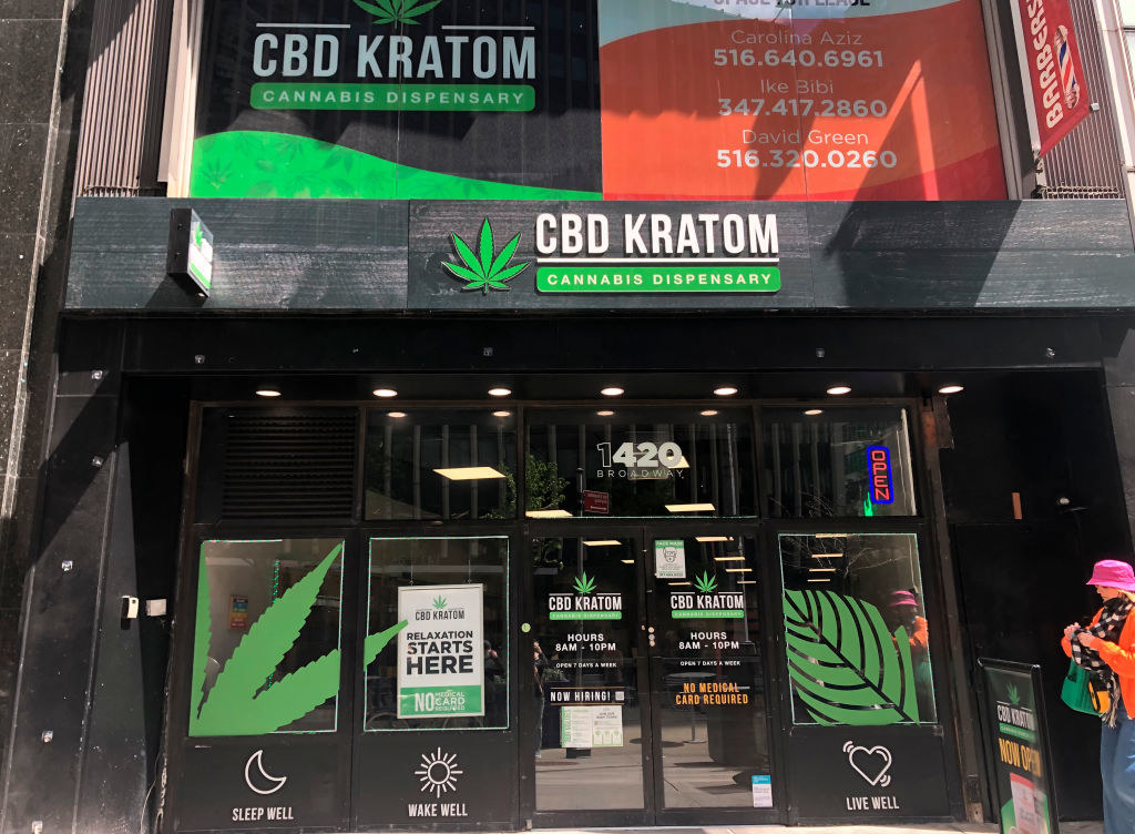 CBD Kratom retail store, cannabis dispensary selling synthetic cannabinoid products