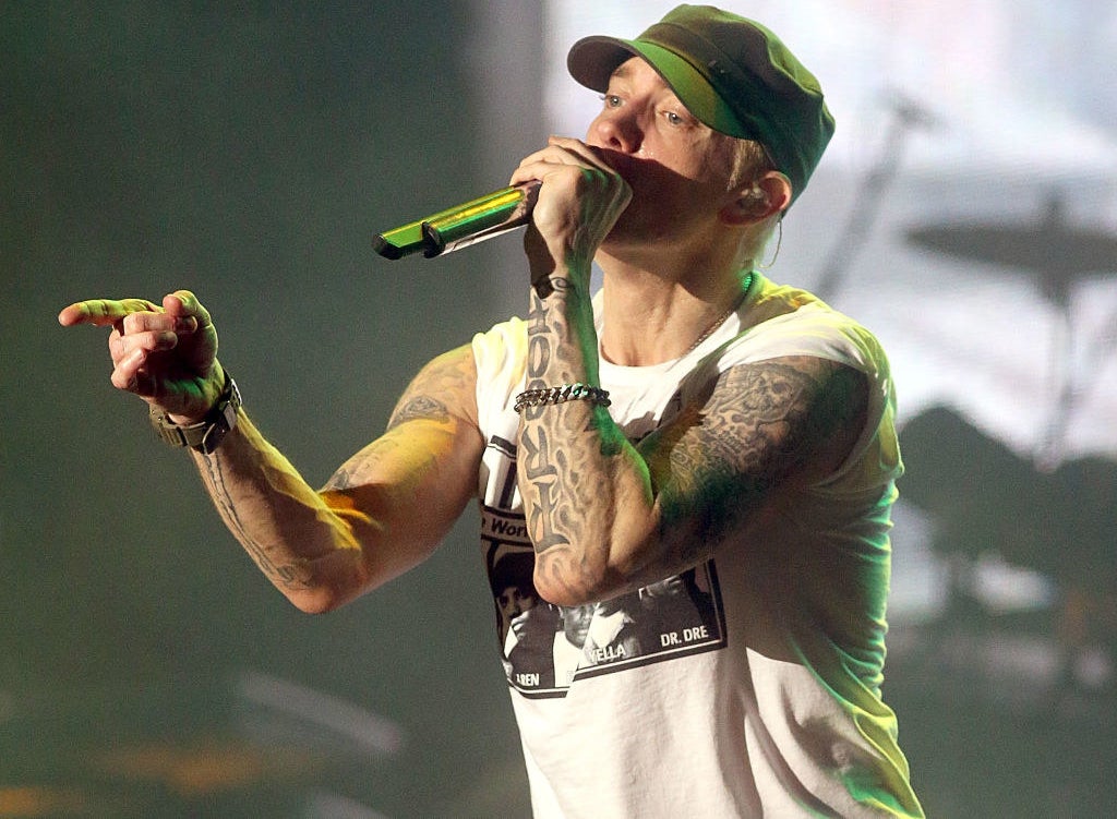 Eminem performs in concert during the Austin City Limits Music Festival at Zilker Park on October 11, 2014 in Austin, Texas