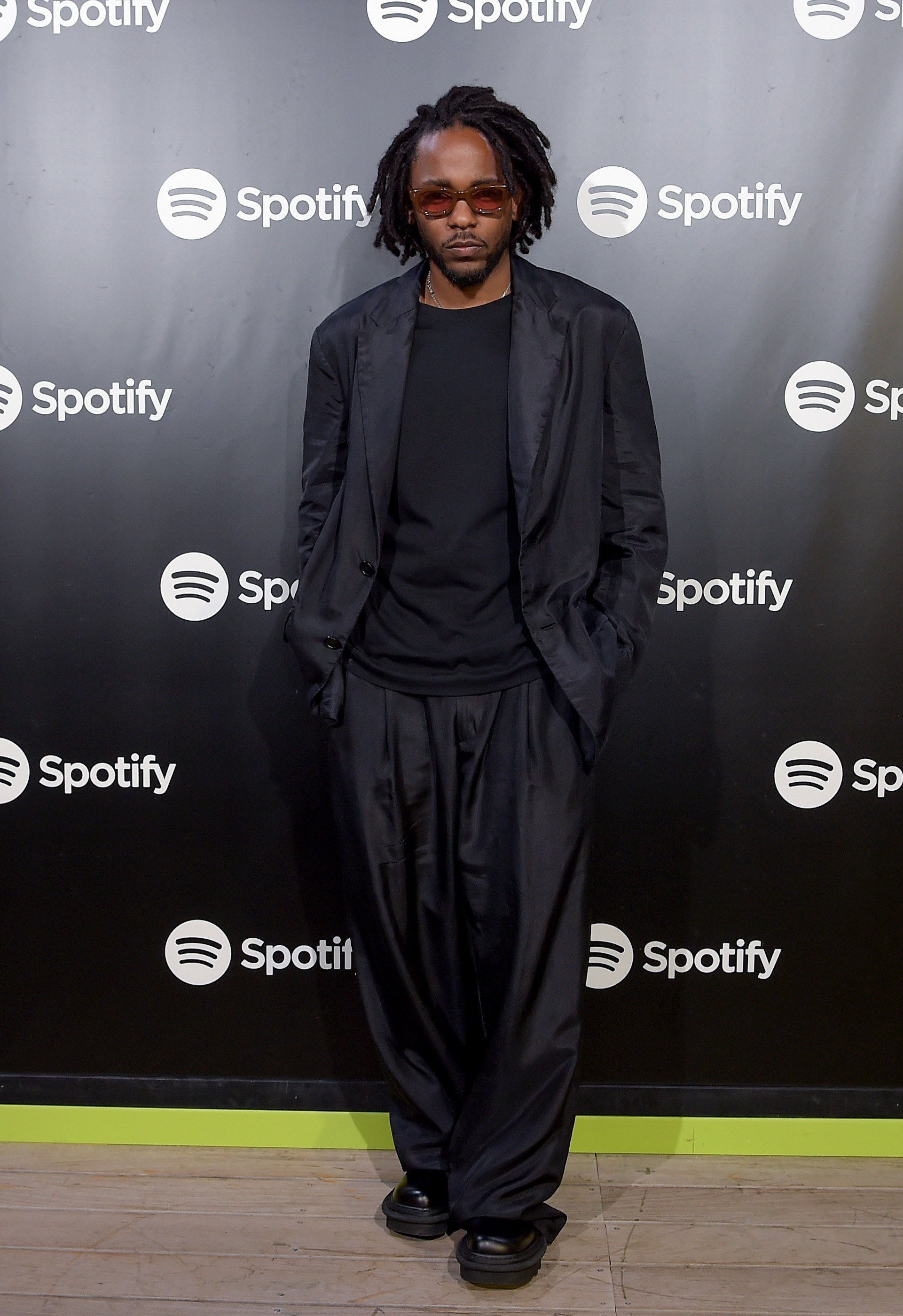 Kendrick Lamar backstage at Spotify