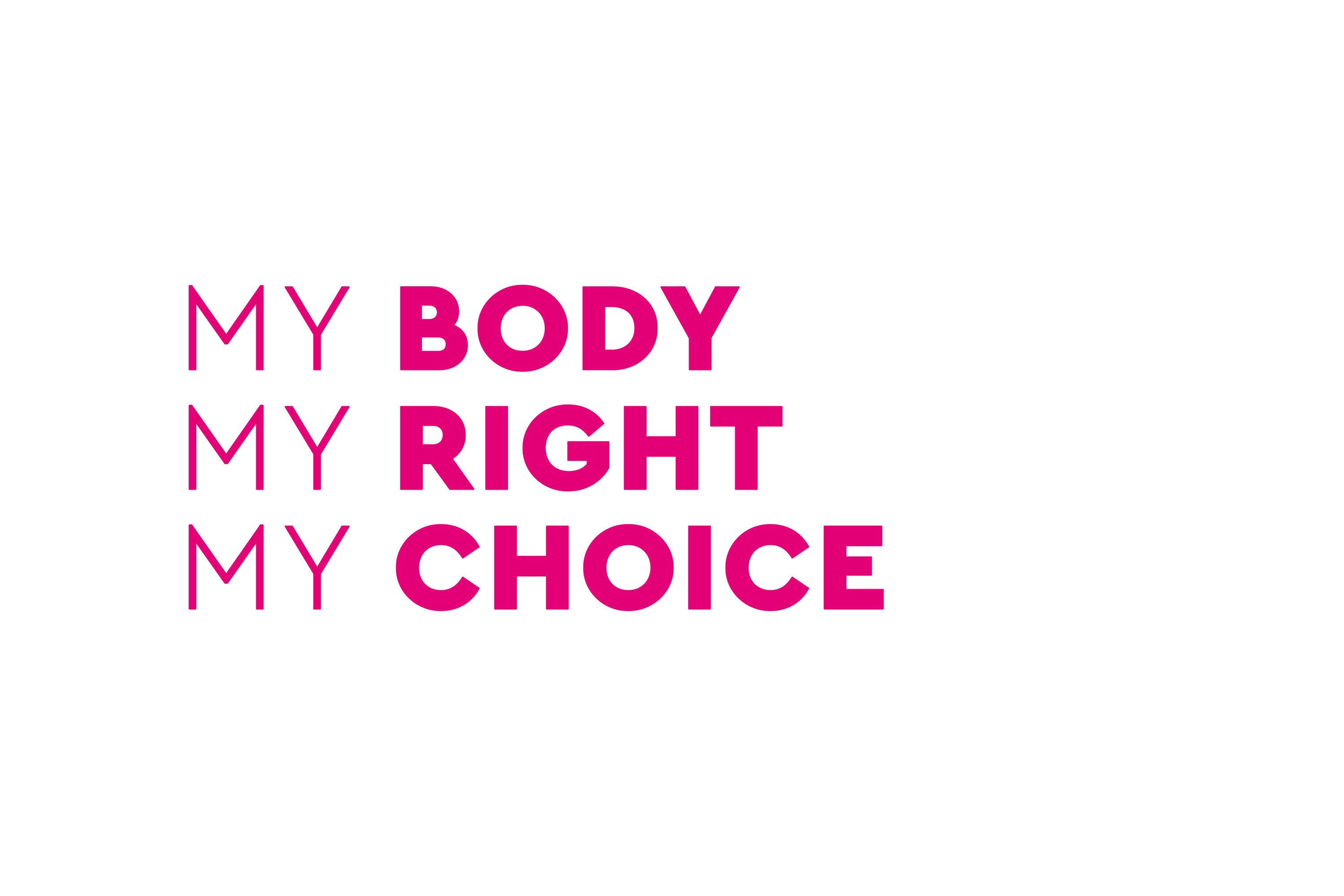 Poster saying &quot;my body, my right, my choice&quot;