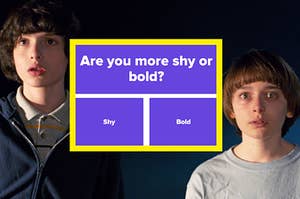 "Are you shy or bold?" is written in the center of Mike and Will