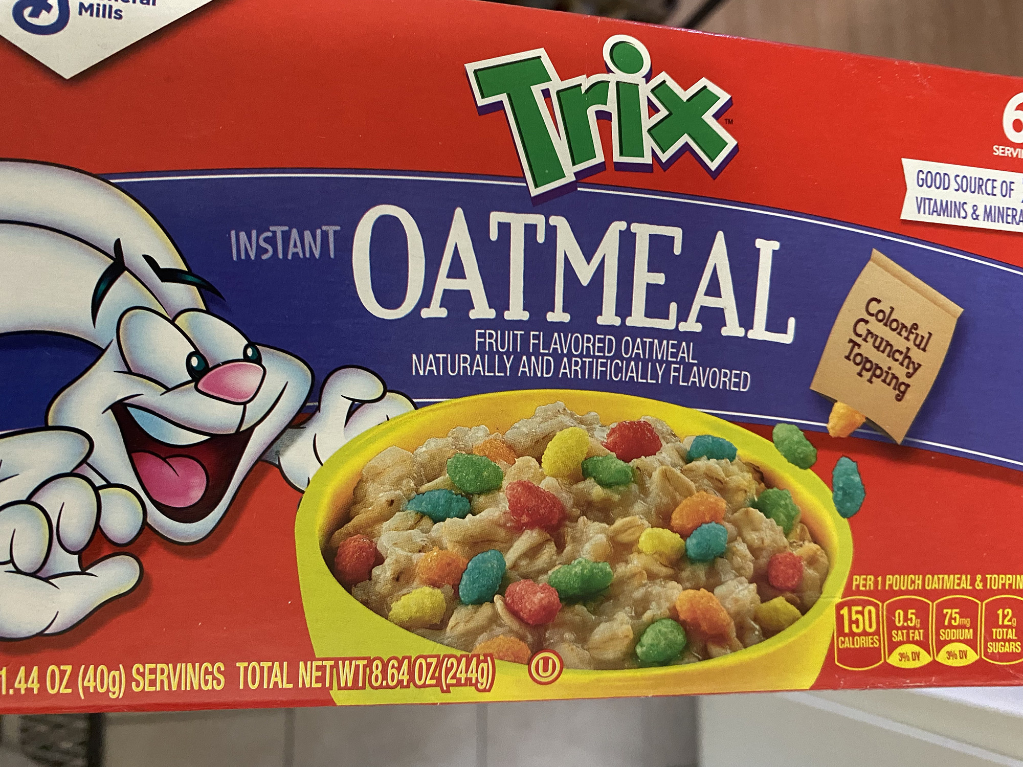 Trix Oatmeal box