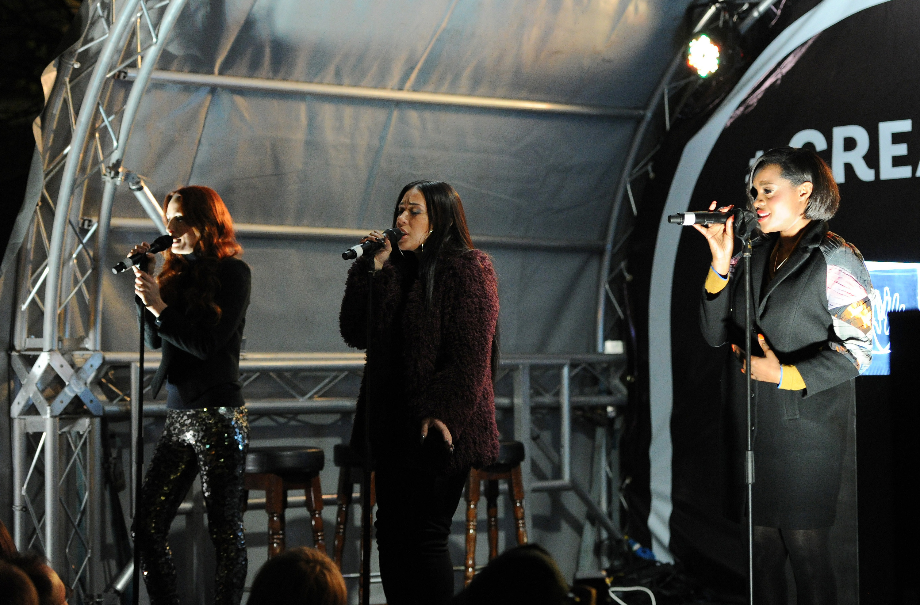 Sugababes performing on stage