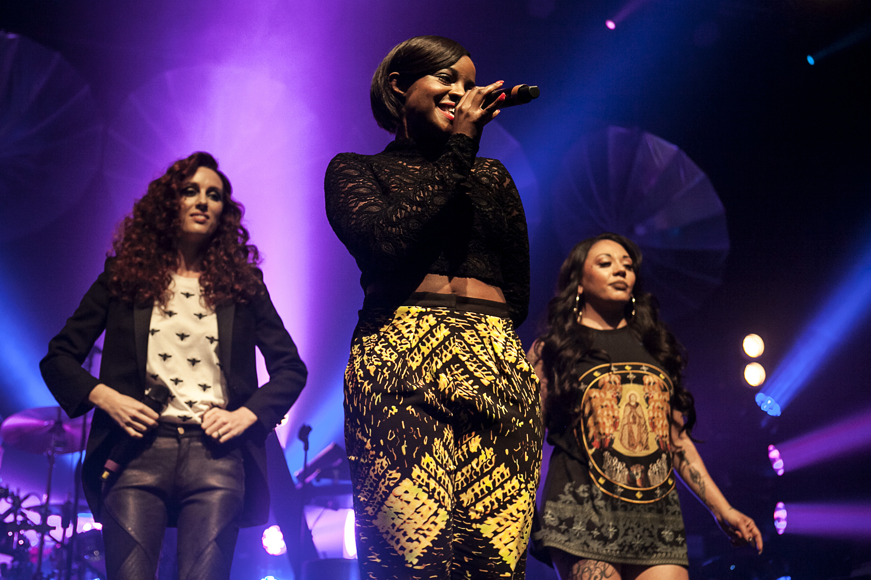 Sugababes performing on stage