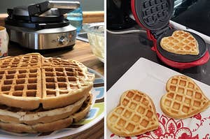 Two images of waffles 