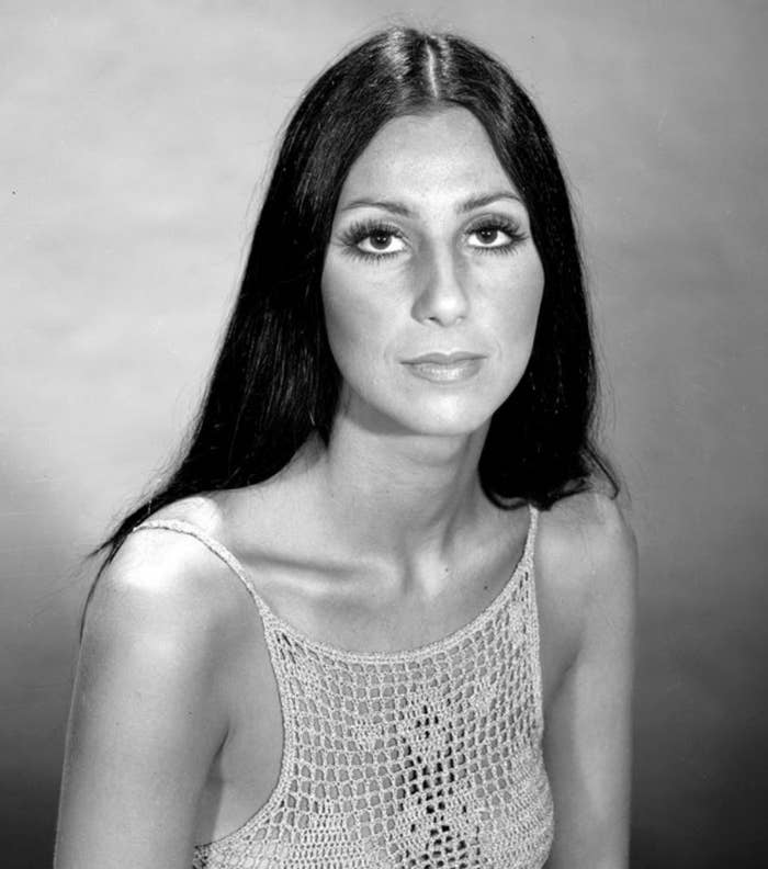 Young Cher in 1970 with long hair