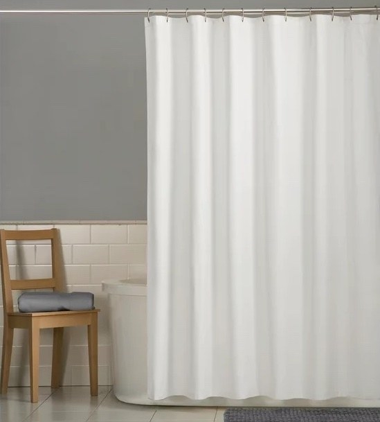 The shower curtain pictured in white