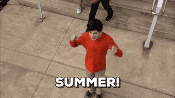 a kid shouting summer!