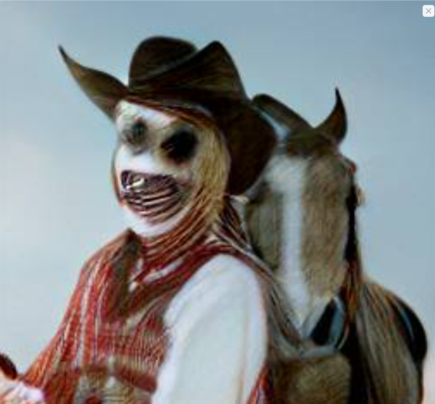 AI generated photo of a smiling cowboy that looks scary