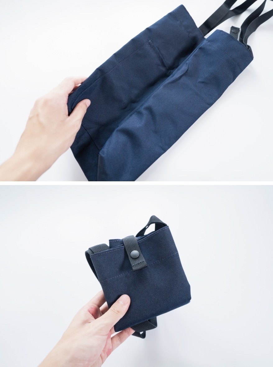 無印良品のおすすめバッグ「撥水 縦型たためるマイトートバッグ」どんなコーデにも合わせやすい