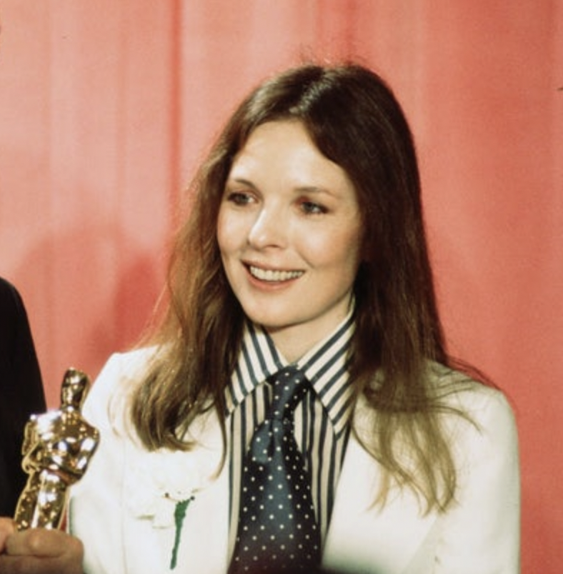 Young Diane Keaton at the Oscars in 1976