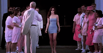Sandra Bullock strutting out of the hangar in Miss Congeniality